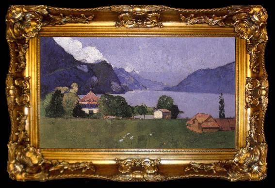 framed  Max Buri Brienzersee-Landschaft, ta009-2